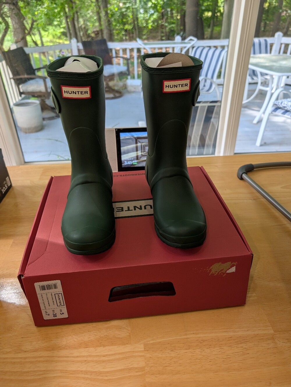 Hunter Dark Green Mid-Calf Waterproof Rain Boots Size 7